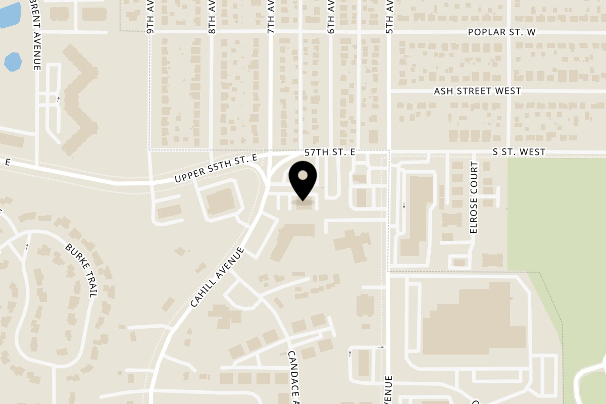 Map showing the location of PAD THAI & SUSHI RESTAURANT on 5800 Cahill Ave in Inver Grove Heights